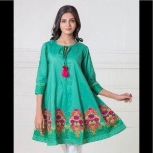 New Womens dress , tunic, kurta  khaadi sz 12 green red